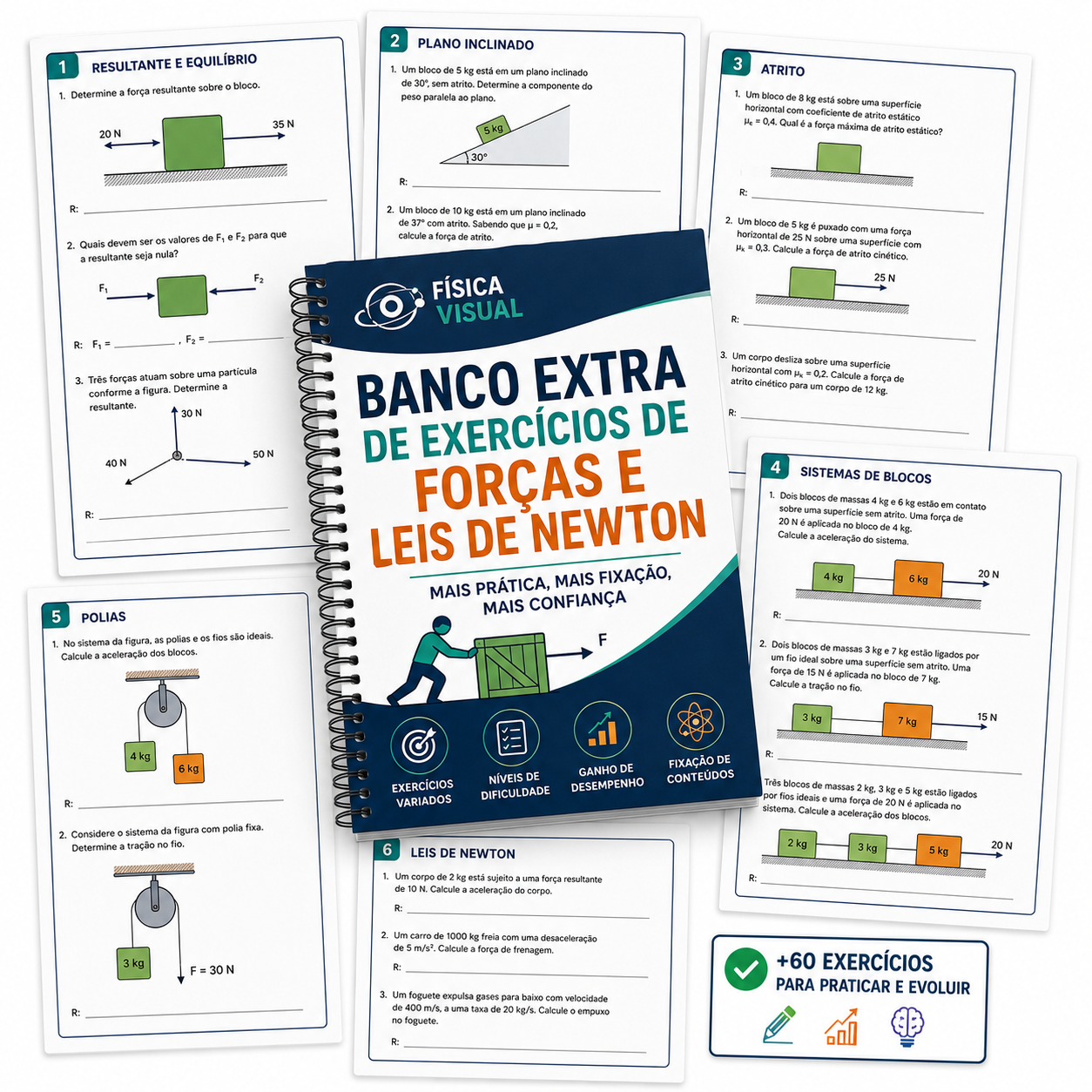 Banco Extra de Exercícios de Forças e Leis de Newton